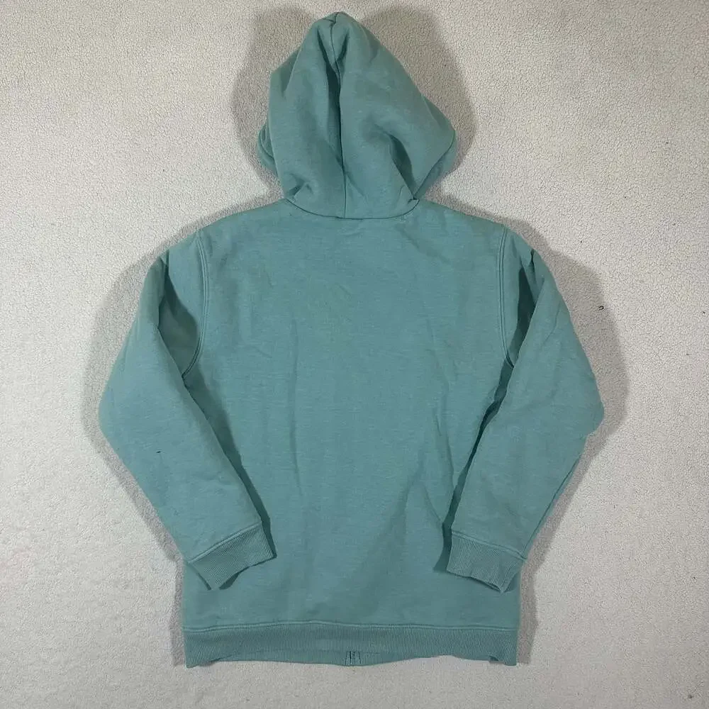 Quiksilver Sherpa Lined Full Zip Hoodie Light Blue Surf Skate Jacket Youth L